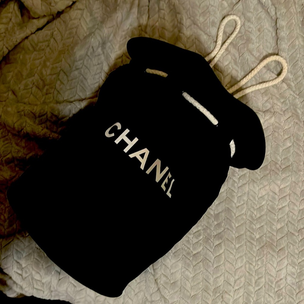 CHANEL Black White Vinyl Small La Pausa Backpack